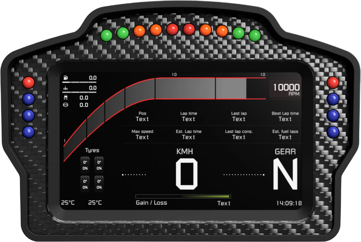 DDU 6 Carbon Sim Racing 5" Dash Display