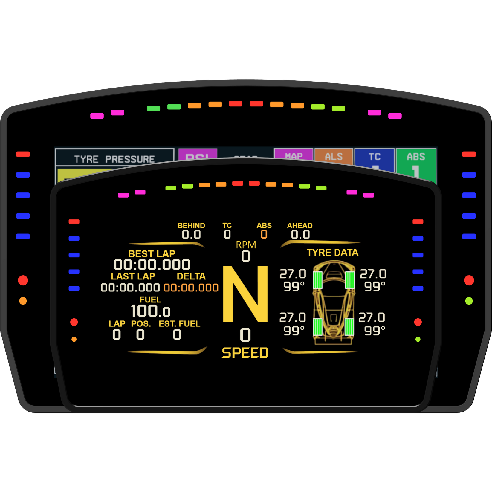 DDU 10.7 6.8" Sim Racing Dash Display with LEDs – Sim Racing Addict